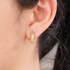 Wholesale Women's Simple Geometric Copper Earrings With Microinlaid Zirconia