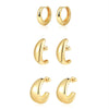 Wholesale Women's Simple Geometric Copper Hoop Earrings With Electroplating