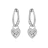Wholesale Women's Simple Geometric Copper Inlaid Zircon Heart And Star Pattern Earrings And Ear Bone Clips