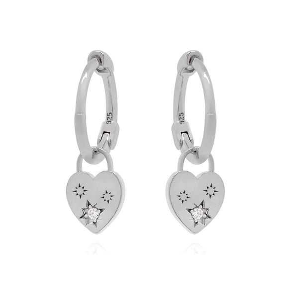 Wholesale Women's Simple Geometric Copper Inlaid Zircon Heart And Star Pattern Earrings And Ear Bone Clips