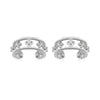 Wholesale Women's Simple Geometric Copper Inlaid Zircon Heart And Star Pattern Earrings And Ear Bone Clips