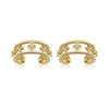 Wholesale Women's Simple Geometric Copper Inlaid Zircon Heart And Star Pattern Earrings And Ear Bone Clips