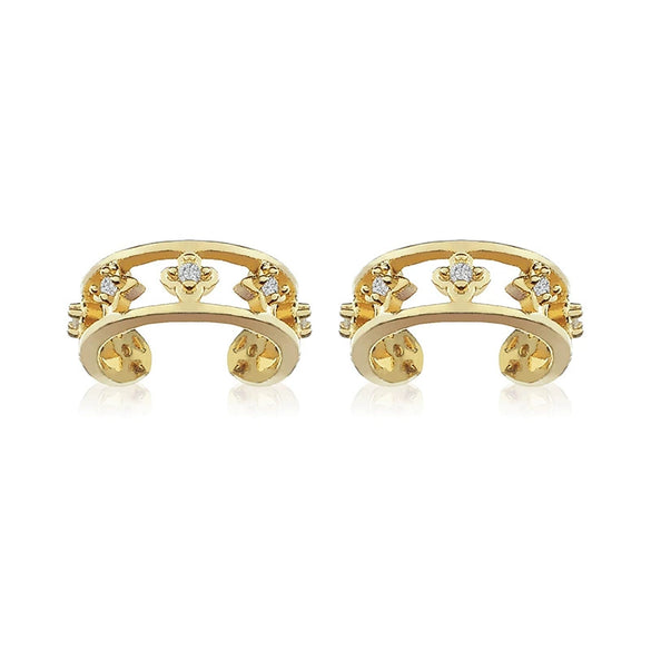 Wholesale Women's Simple Geometric Copper Inlaid Zircon Heart And Star Pattern Earrings And Ear Bone Clips
