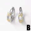 Wholesale Women's Simple Geometric Copper 18K Gold Plated Inlaid Zircon Earrings