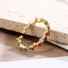 Wholesale Women's Simple Geometric Copper 18K Gold Plated Zircon Ring With Micro Inlay