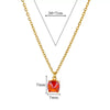 Wholesale Women's Simple Geometric Copper Necklace With Microinlaid Color Zircon And Electroplating