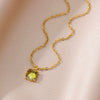 Wholesale Women's Simple Geometric Copper Necklace With Microinlaid Color Zircon And Electroplating