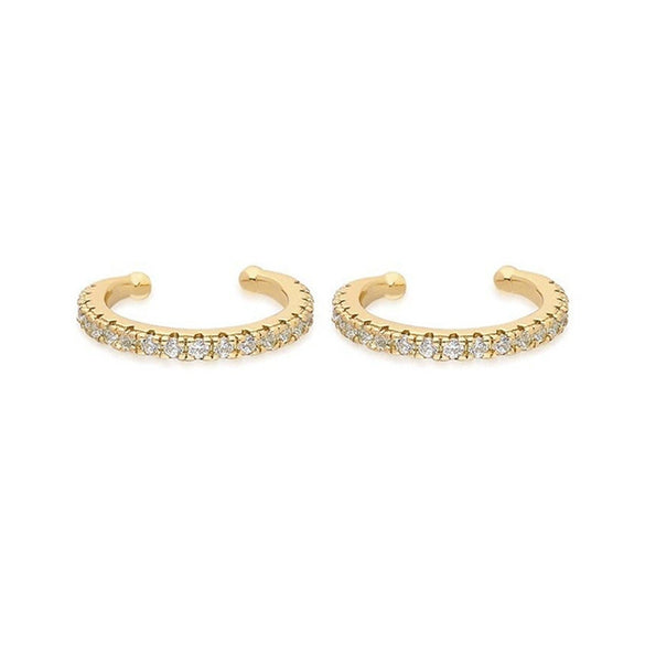 Wholesale Women's Simple Geometric Copper Plated With Real Gold Diamondencrusted Zircon Earrings Electroplated