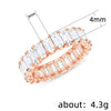 Wholesale Women's Simple Geometric Copper Ring Full Inlaid Zircon