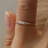Wholesale Women's Simple Geometric Copper Ring Inlaid With Zircon
