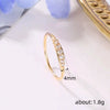 Wholesale Women's Simple Geometric Copper Ring Inlaid With Zircon