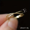 Wholesale Women's Simple Geometric Copper Ring With Cross Line Design And Electroplating
