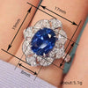Wholesale Women's Simple Geometric Copper Ring With Imitation Sapphire And Zirconia And Flower Pattern