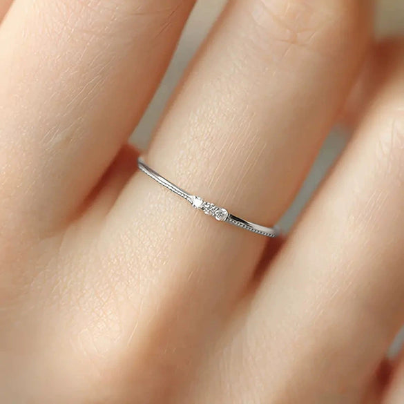 Wholesale Women's Simple Geometric Copper Rings With Zirconia