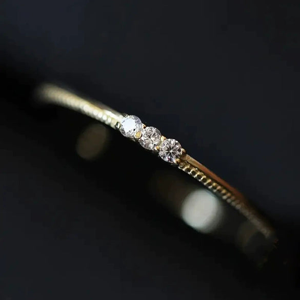 Wholesale Women's Simple Geometric Copper Rings With Zirconia
