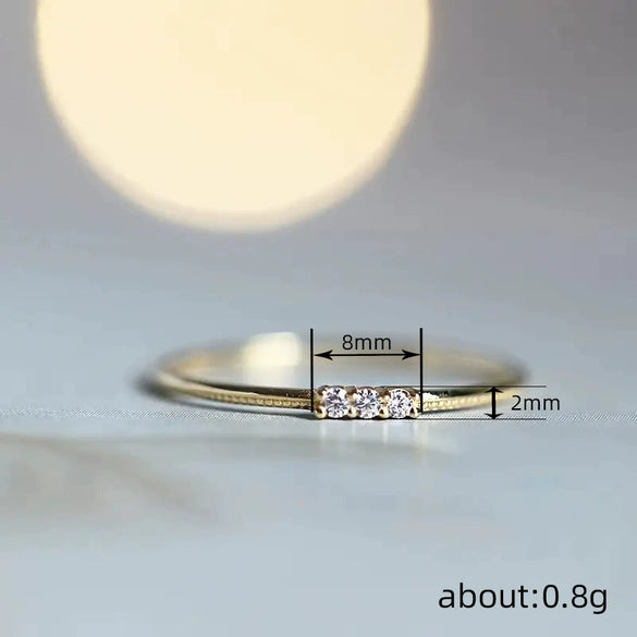 Wholesale Women's Simple Geometric Copper Rings With Zirconia