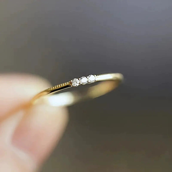 Wholesale Women's Simple Geometric Copper Rings With Zirconia