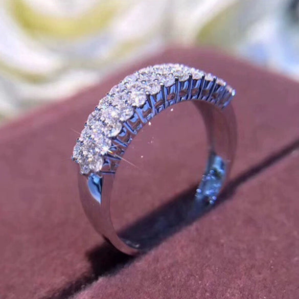 Wholesale Women's Simple Geometric Copper Zircon Ring With Pav¡§| Setting