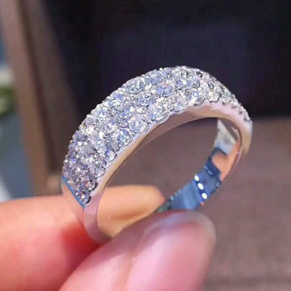 Wholesale Women's Simple Geometric Copper Zircon Ring With Pav¡§| Setting