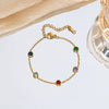 Wholesale Women's Simple Geometric Crystal Zircon Titanium Steel Electroplated Bracelet