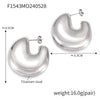 Wholesale Women's Simple Geometric Cshaped 18K Gold Plated Titanium Steel Earrings
