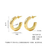 Wholesale Women's Simple Geometric Cshaped Titanium Steel Electroplated Earrings