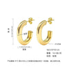 Wholesale Women's Simple Geometric Cshaped Titanium Steel Electroplated Earrings