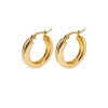 Wholesale Women's Simple Geometric Cshaped Titanium Steel Electroplated Earrings