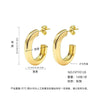 Wholesale Women's Simple Geometric Cshaped Titanium Steel Electroplated Earrings