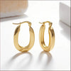 Wholesale Women's Simple Geometric Cshaped Titanium Steel Electroplated Earrings