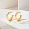 Wholesale Women's Simple Geometric Cshaped Titanium Steel Electroplated Earrings
