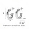 Wholesale Women's Simple Geometric Cshaped Titanium Steel Electroplated Earrings