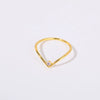 Wholesale Women's Simple Geometric Diamond Design Titanium Steel Ring With Furnace Vacuum Plating