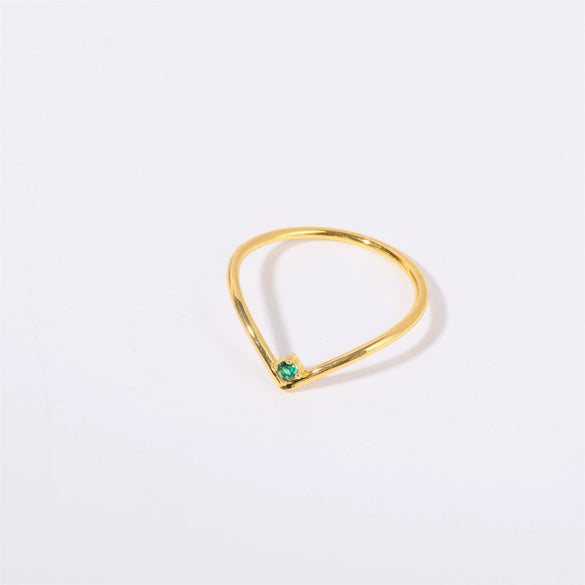 Wholesale Women's Simple Geometric Diamond Design Titanium Steel Ring With Furnace Vacuum Plating