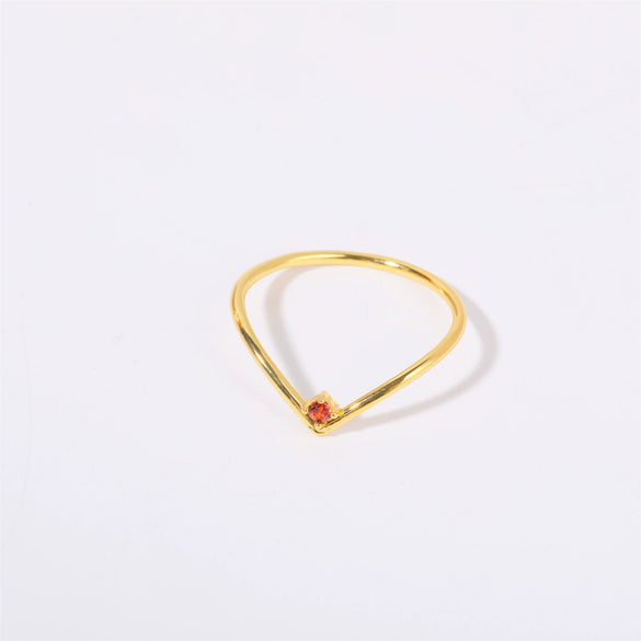 Wholesale Women's Simple Geometric Diamond Design Titanium Steel Ring With Furnace Vacuum Plating