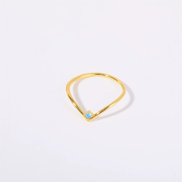 Wholesale Women's Simple Geometric Diamond Design Titanium Steel Ring With Furnace Vacuum Plating
