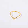 Wholesale Women's Simple Geometric Diamond Design Titanium Steel Ring With Furnace Vacuum Plating