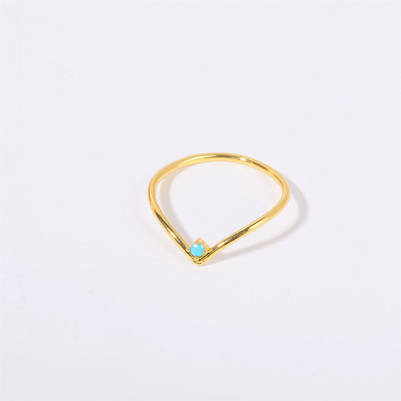 Wholesale Women's Simple Geometric Diamond Design Titanium Steel Ring With Furnace Vacuum Plating