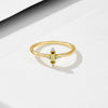 Wholesale Women's Simple Geometric Diamond S925 Sterling Silver Square Olive Green Zircon Ring Bracelet