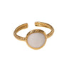 Wholesale Women's Simple Geometric Drop Oil Ring High Grade Stainless Steel Gold Plated Ring