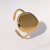 Wholesale Women's Simple Geometric Electroplated Stainless Steel Open Ring Hand Jewelry