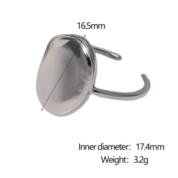 Wholesale Women's Simple Geometric Electroplated Stainless Steel Open Ring Hand Jewelry