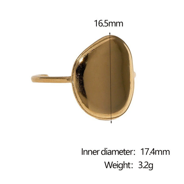 Wholesale Women's Simple Geometric Electroplated Stainless Steel Open Ring Hand Jewelry