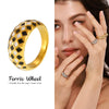 Wholesale Women's Simple Geometric Ferris Wheel Stainless Steel Ring 18K Gold Plated