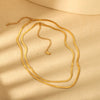 Wholesale Women's Simple Geometric Gold Inlaid Stainless Steel Snake Bone Chain Necklace
