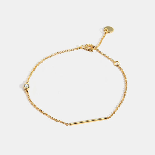 Wholesale Women's Simple Geometric Gold Plated Copper Diamond Encrusted Bracelet Jewelry