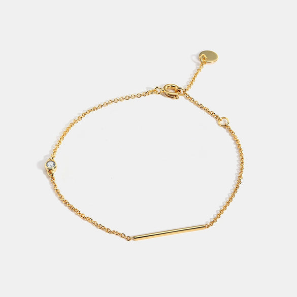 Wholesale Women's Simple Geometric Gold Plated Copper Diamond Encrusted Bracelet Jewelry