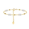 Wholesale Women's Simple Geometric Gold Plated 925 Silver Bracelet Jewelry
