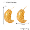 Wholesale Women's Simple Geometric Goldplated Titanium Steel Shell Beads Earrings With Imitation Pearl Casting Design