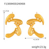 Wholesale Women's Simple Geometric Goldplated Titanium Steel Shell Beads Earrings With Imitation Pearl Casting Design